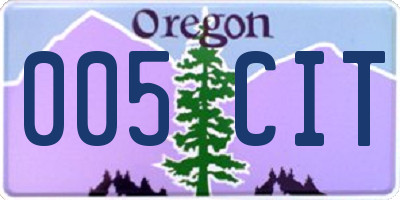 OR license plate 005CIT
