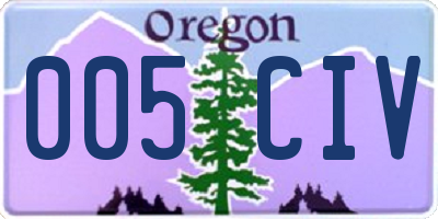 OR license plate 005CIV