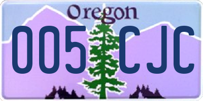OR license plate 005CJC