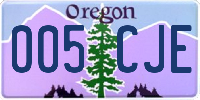 OR license plate 005CJE
