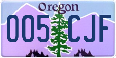 OR license plate 005CJF