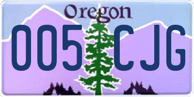 OR license plate 005CJG