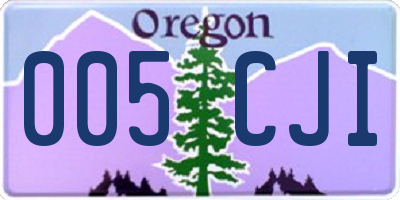 OR license plate 005CJI