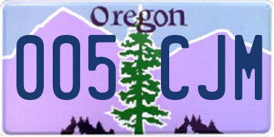OR license plate 005CJM