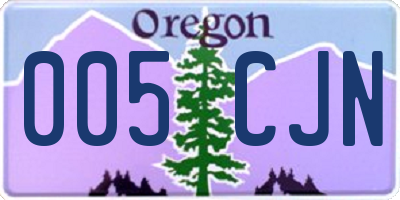 OR license plate 005CJN