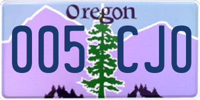 OR license plate 005CJO