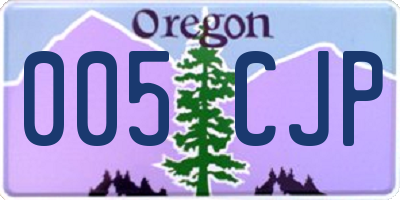 OR license plate 005CJP