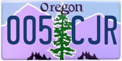 OR license plate 005CJR
