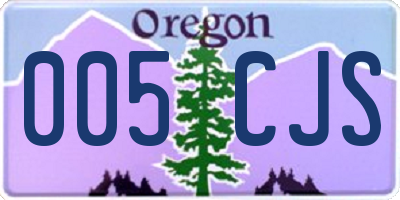 OR license plate 005CJS