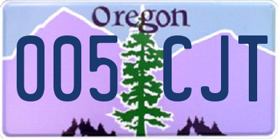 OR license plate 005CJT