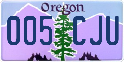 OR license plate 005CJU