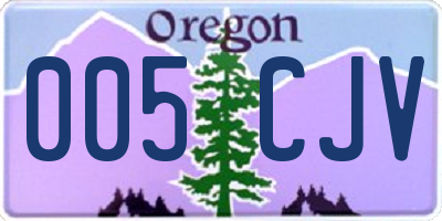 OR license plate 005CJV