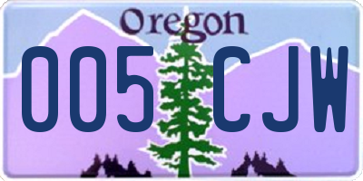 OR license plate 005CJW