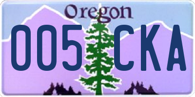 OR license plate 005CKA