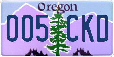 OR license plate 005CKD