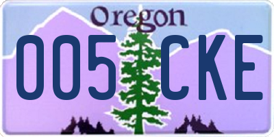 OR license plate 005CKE