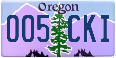 OR license plate 005CKI