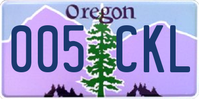 OR license plate 005CKL