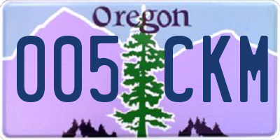 OR license plate 005CKM