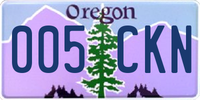OR license plate 005CKN