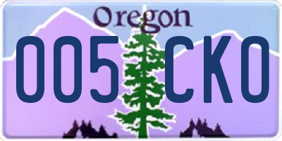 OR license plate 005CKO