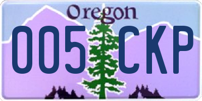 OR license plate 005CKP