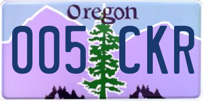 OR license plate 005CKR