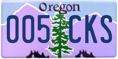 OR license plate 005CKS