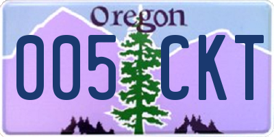 OR license plate 005CKT