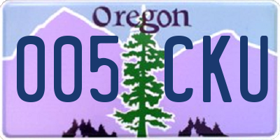 OR license plate 005CKU