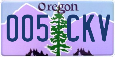 OR license plate 005CKV