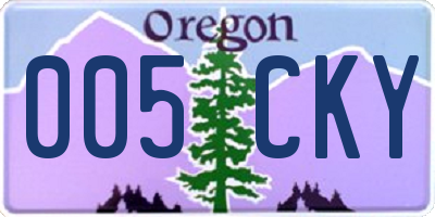 OR license plate 005CKY
