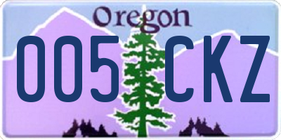 OR license plate 005CKZ