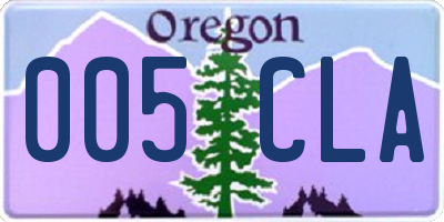 OR license plate 005CLA
