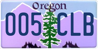 OR license plate 005CLB