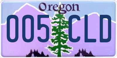 OR license plate 005CLD