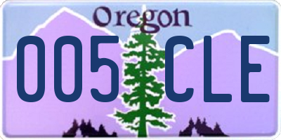 OR license plate 005CLE