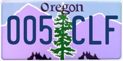 OR license plate 005CLF