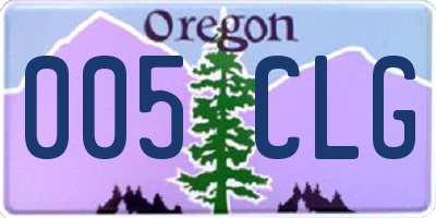 OR license plate 005CLG