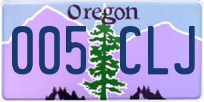 OR license plate 005CLJ