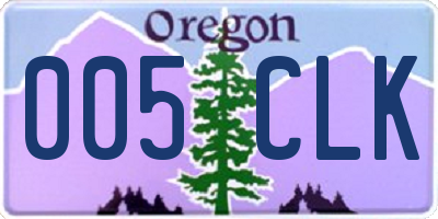 OR license plate 005CLK