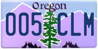 OR license plate 005CLM