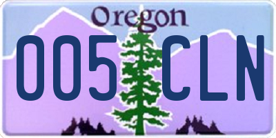 OR license plate 005CLN