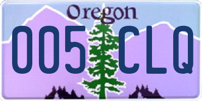 OR license plate 005CLQ