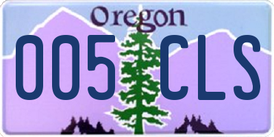 OR license plate 005CLS