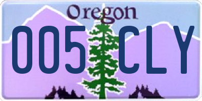 OR license plate 005CLY