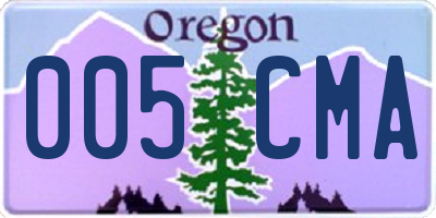 OR license plate 005CMA