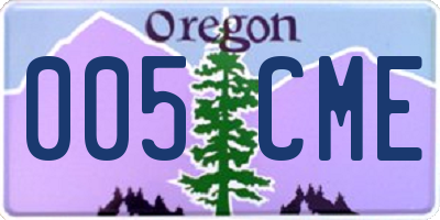 OR license plate 005CME