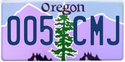 OR license plate 005CMJ