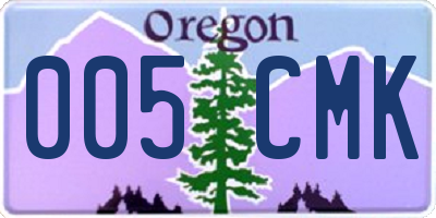 OR license plate 005CMK